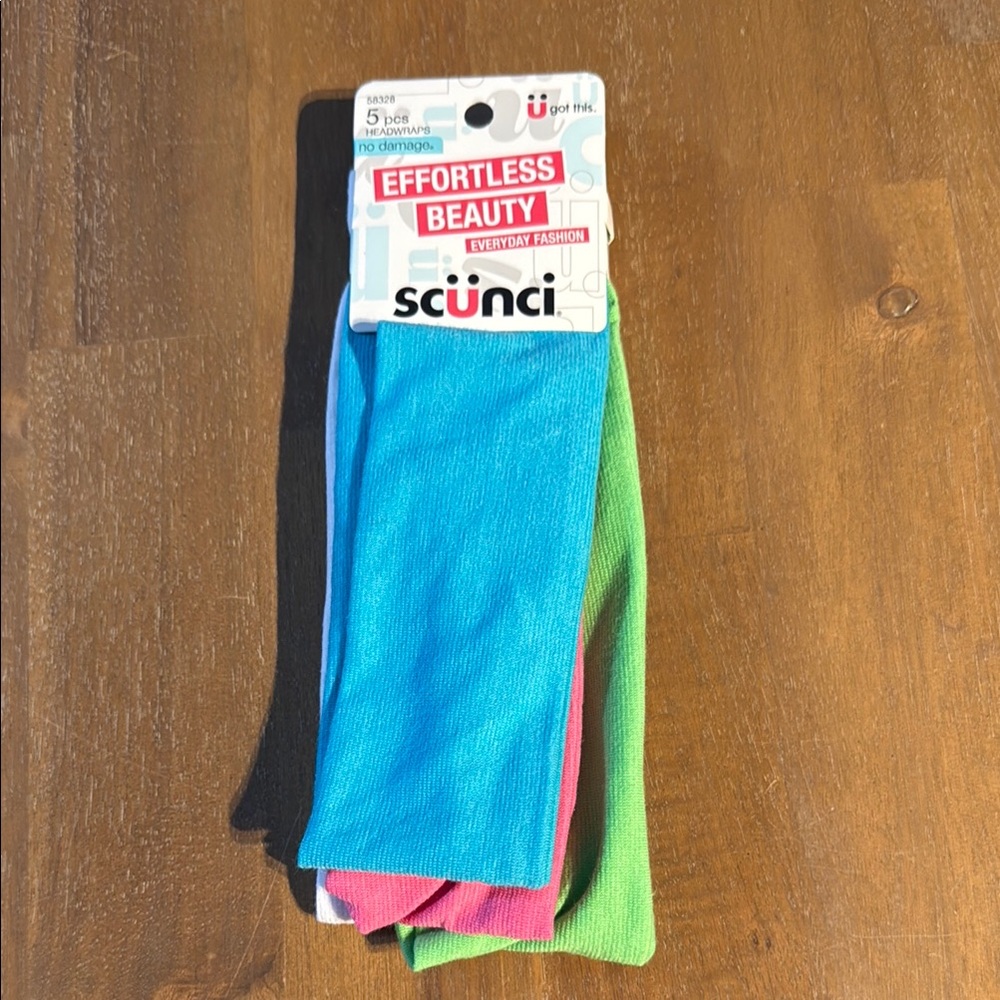 Scunci Effortless Beauty Hair Bands - Blue, Green, Pink